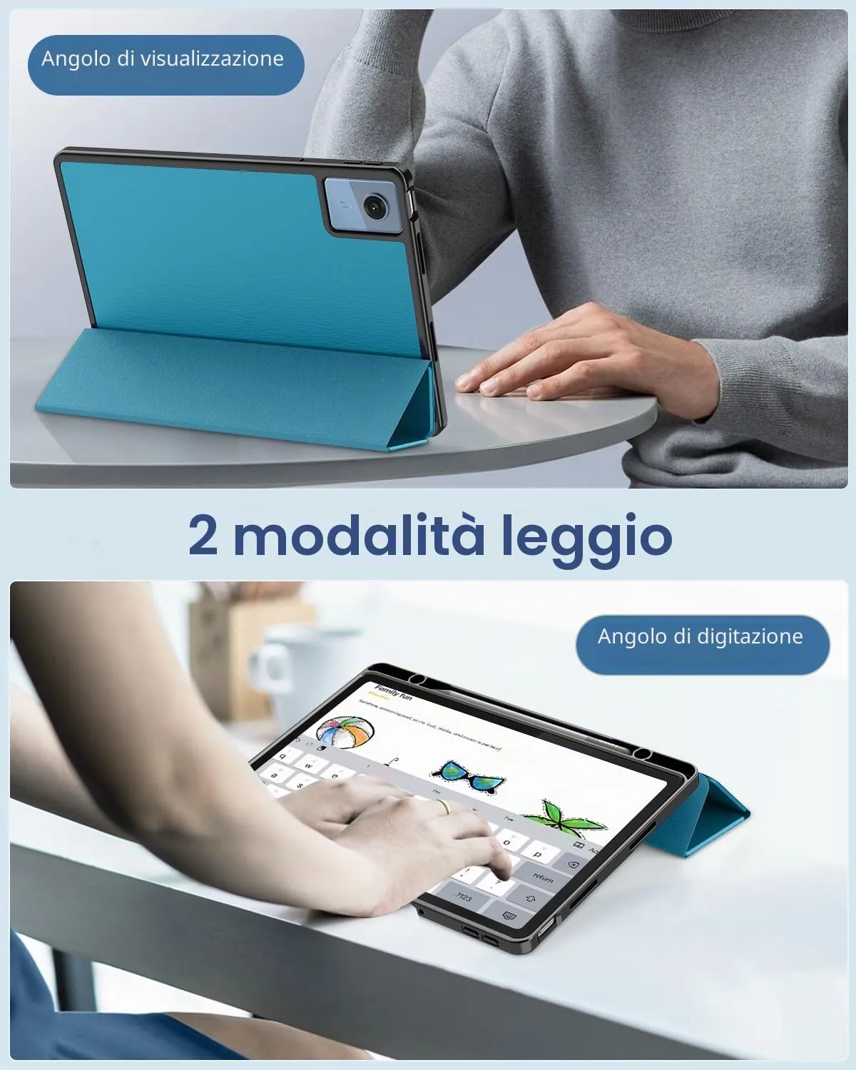 MoKo Cover per Lenovo Idea Tab 11 2025 con Porta Penna, Blu Francese - immagine 6