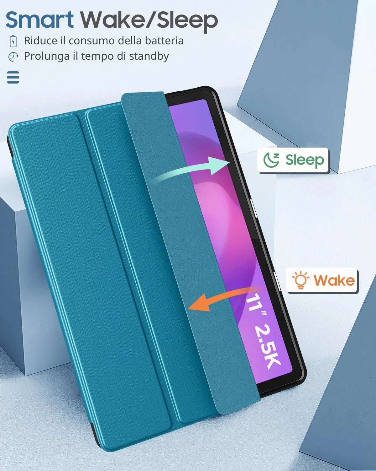 MoKo Cover per Lenovo Idea Tab 11 2025 con Porta Penna, Blu Francese - immagine 7