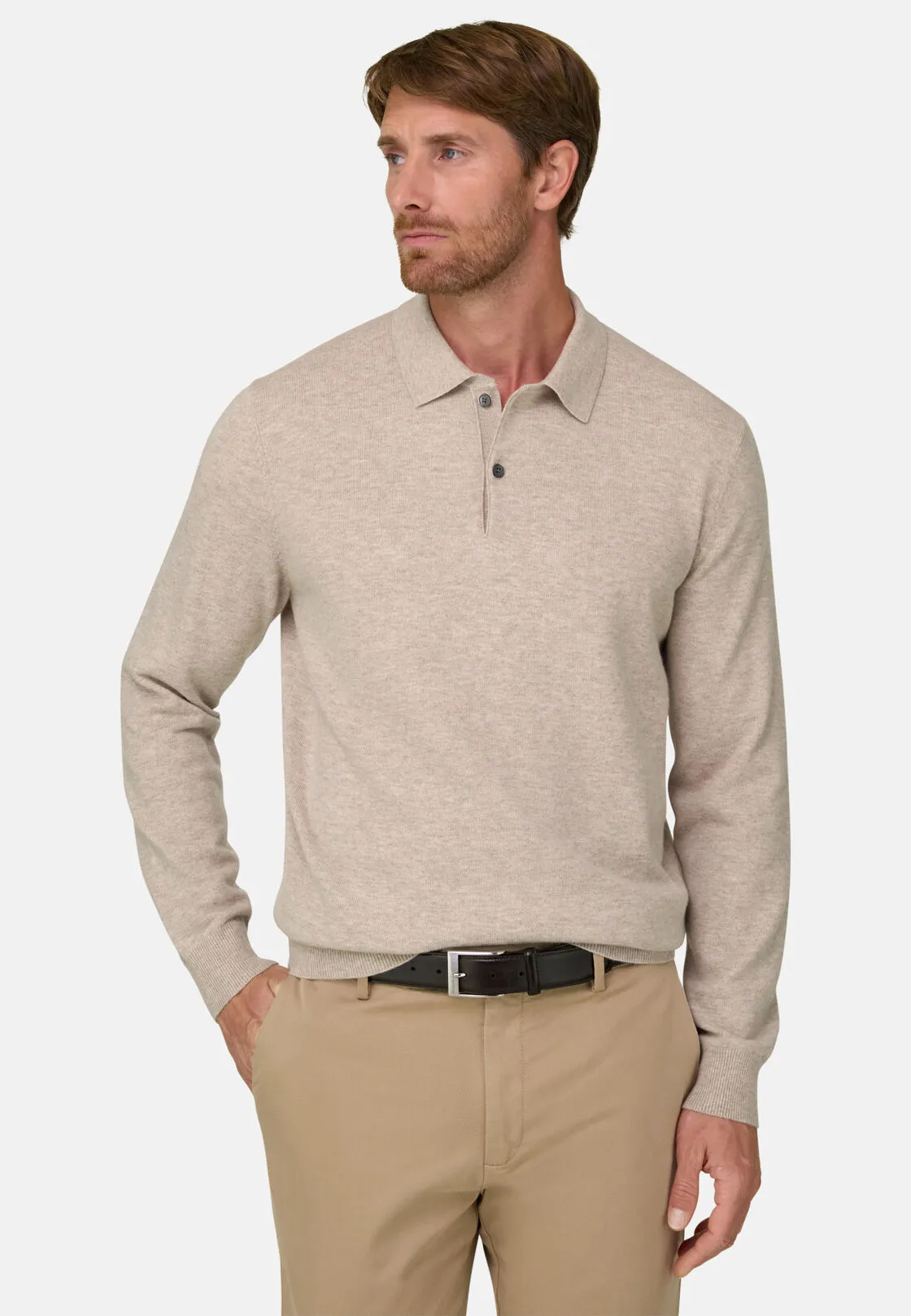 Boggi, Polo Di Maglia In Misto Cashmere, Uomo, Sabbia, Taglia: XXL - immagine 1