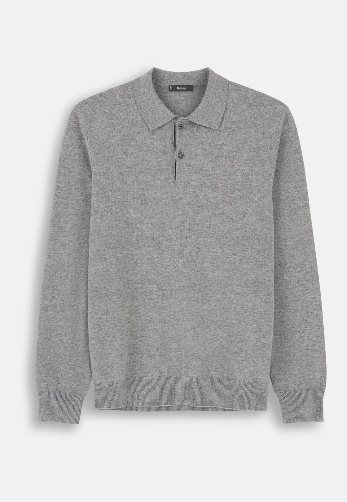 Boggi, Polo Di Maglia In Misto Cashmere, Uomo, Grigio, Taglia: M - immagine 5