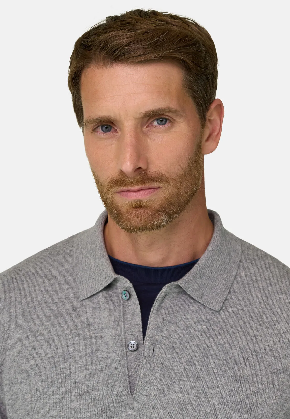 Boggi, Polo Di Maglia In Misto Cashmere, Uomo, Grigio, Taglia: XXL - immagine 3