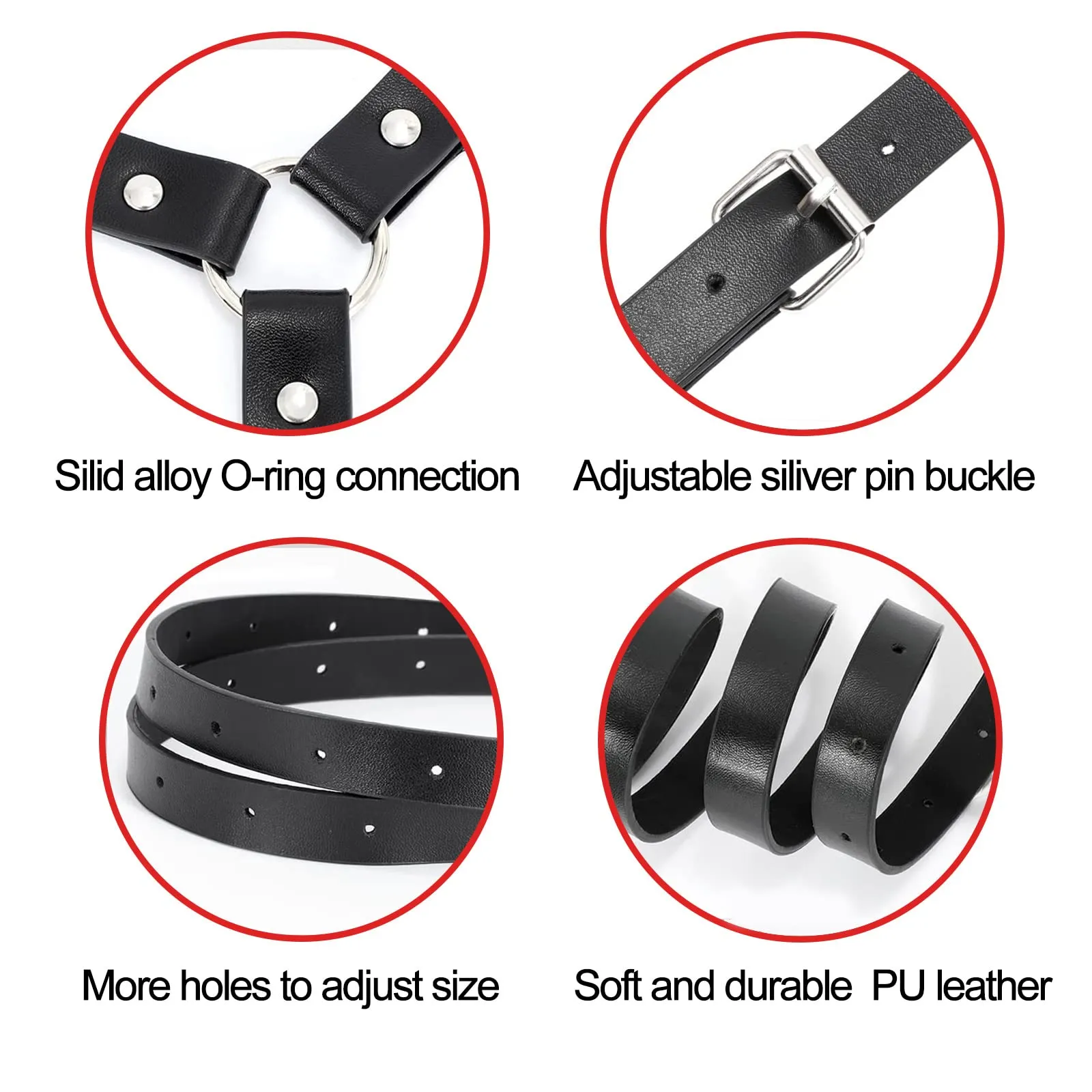 PLATEYTR Punk Reggiseno in Pelle Petto Catena Nero,Catene del Corpo Collare Harness Belt Accessori per Il Corpo Gioielleria per Cosplay Dance Party Rave Costume di Halloween - immagine 3