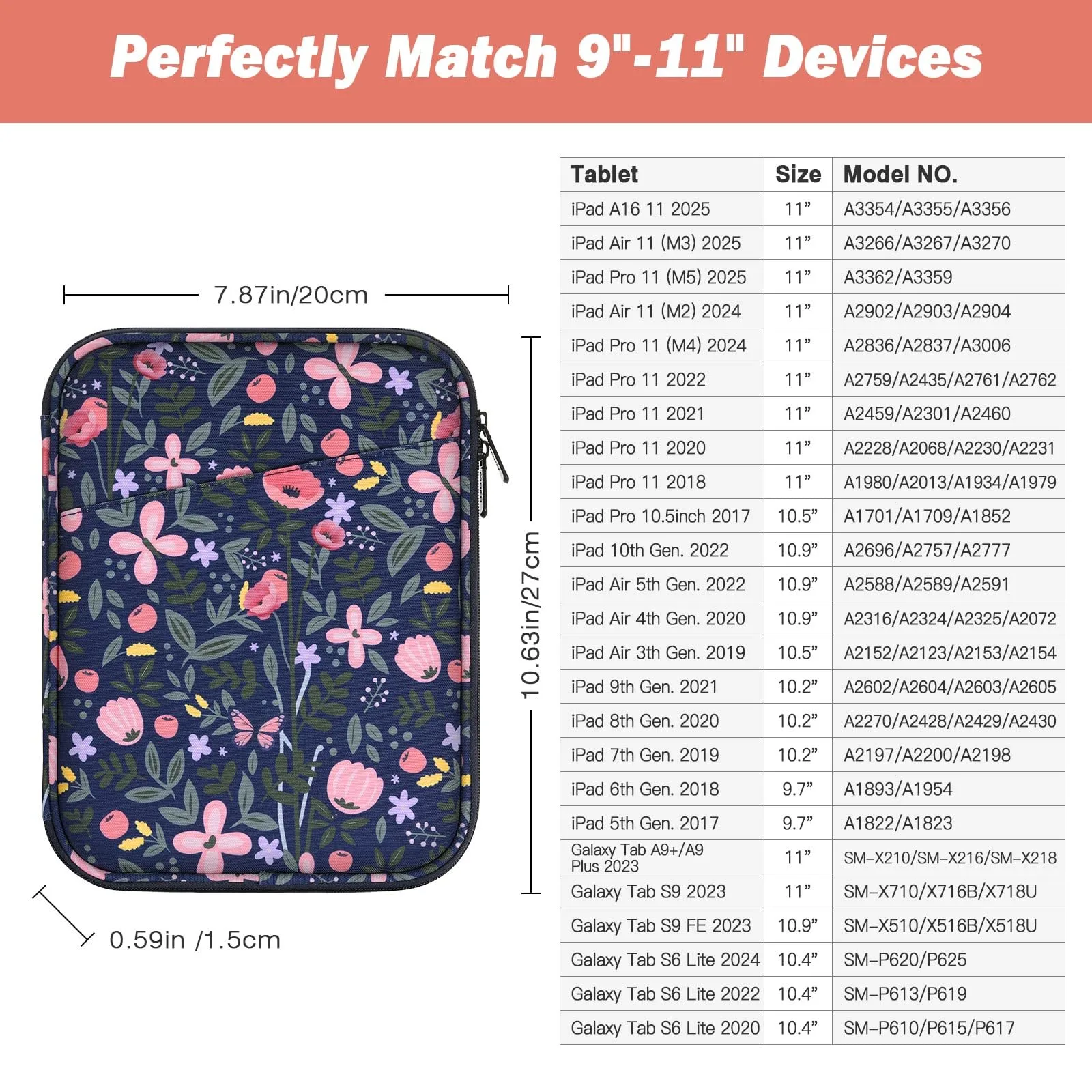 MoKo Borsa per tablet 9-11 pollici con tasca - immagine 2