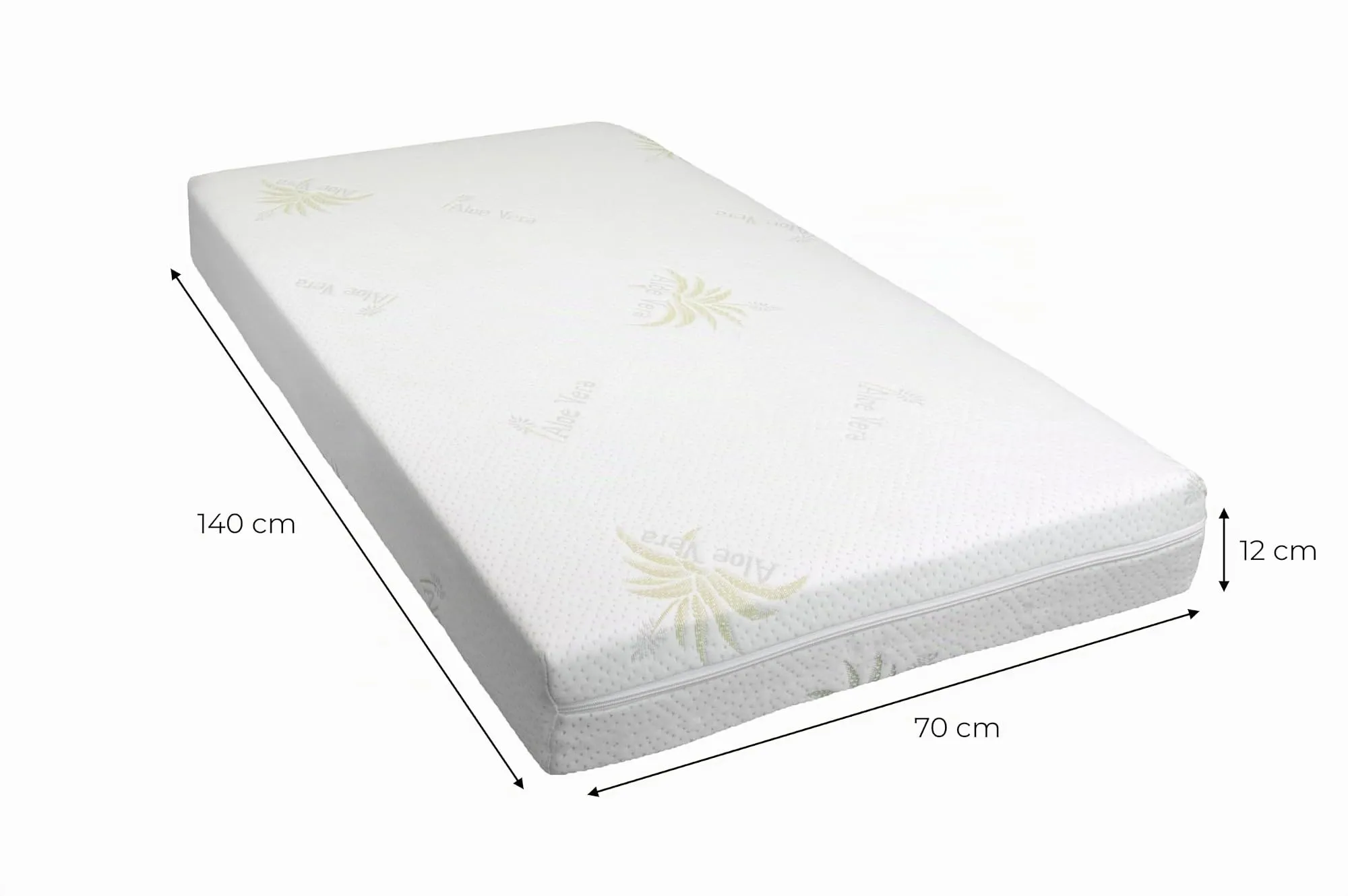 GHIOCUSCINI | Materasso Culla Lettino Neonato, Certificato EN16890:2017 + A1:2021, 70 x 140 alto 12 cm ALOE VERA, OEKO-TEX®, CertiPUR™, Traspirante, Antimicrobico e Antibatterico, Made in Italy - immagine 2