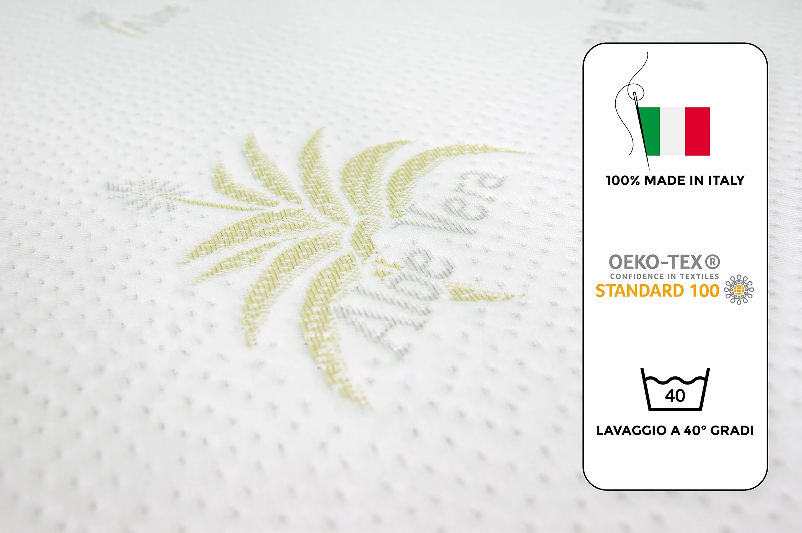 GHIOCUSCINI | Materasso Culla Lettino Neonato, Certificato EN16890:2017 + A1:2021, 70 x 140 alto 12 cm ALOE VERA, OEKO-TEX®, CertiPUR™, Traspirante, Antimicrobico e Antibatterico, Made in Italy - immagine 4