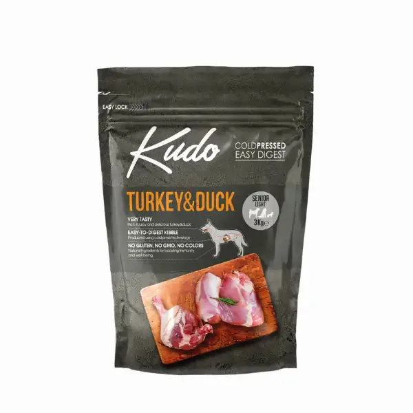 Kudo Low Grain Senior Light Tacchino e Anatra 3 kg - Croccantini per cani - immagine 1