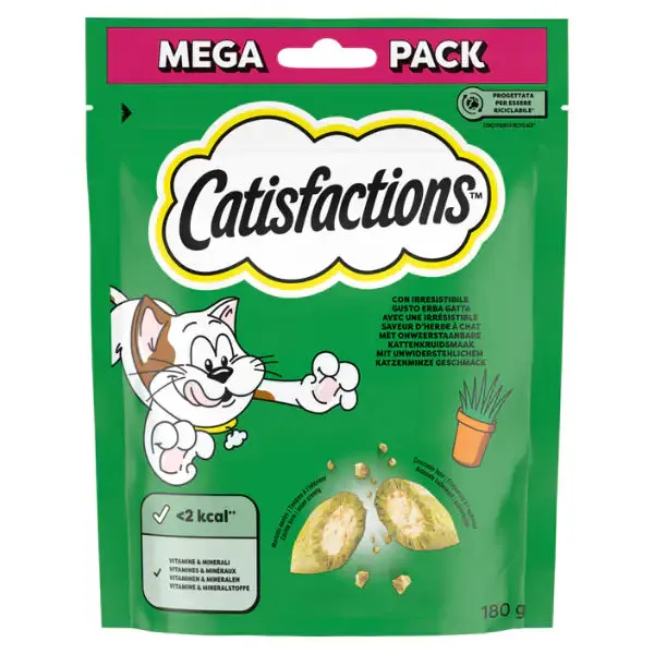 Catisfactions snack per gatti Maxi Pack 180 gr Erba gatta - immagine 1
