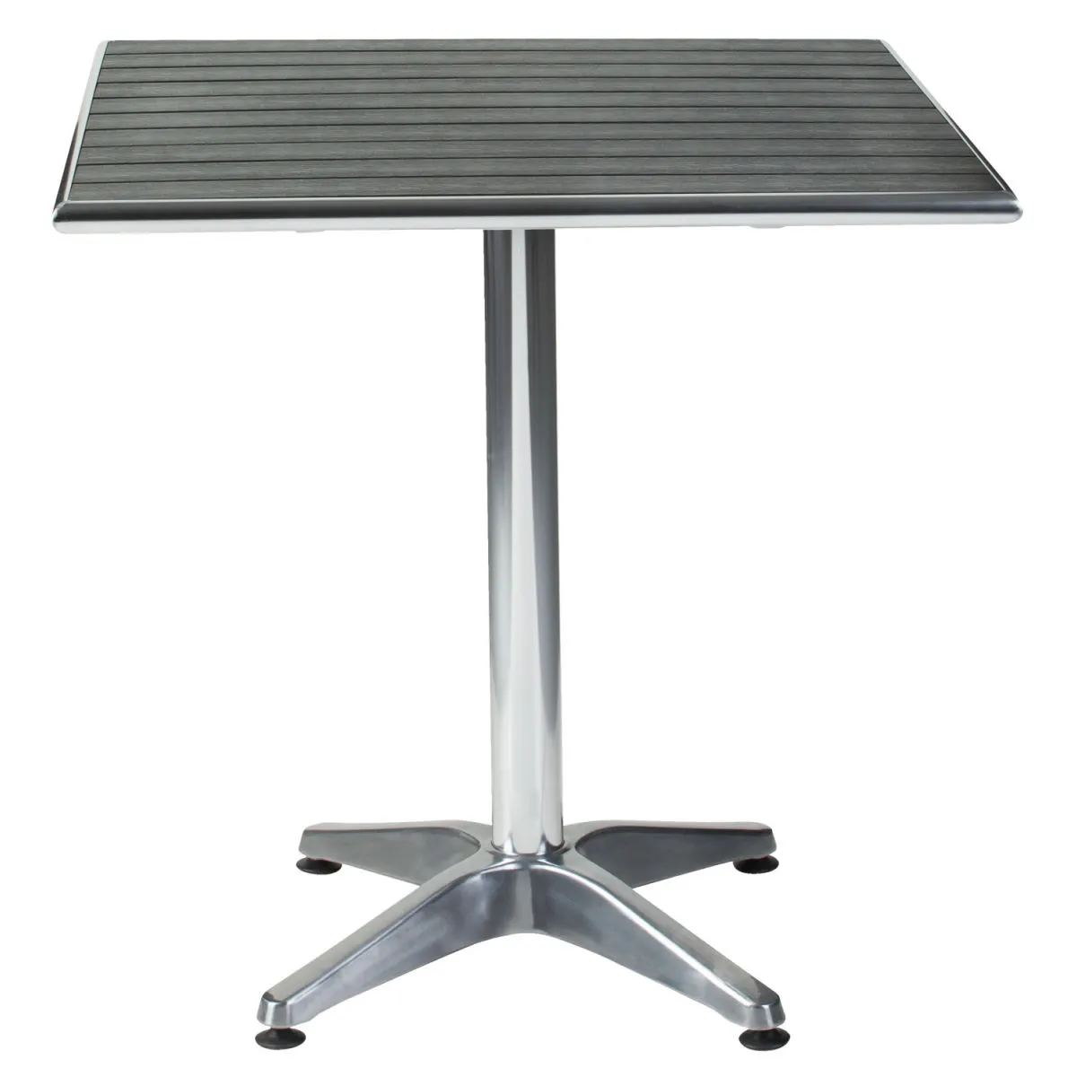 PULSIVA Tavolo da bistrò da esterno Coffee-Bar quadrato; 70x70x72 cm (LxLxH); Piano tavolo nero, struttura argento; quadrata - immagine 1