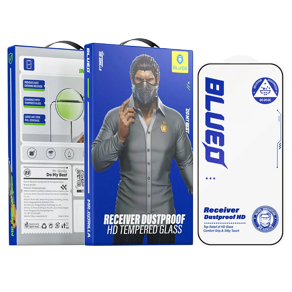 Pellicola protettiva per schermo Blueo Anti-Dust HD per Apple iPhone 18 Pro / 17 Pro / 17 / 16 Pro, Vetro temperato, Full Glue, Nero - immagine 1