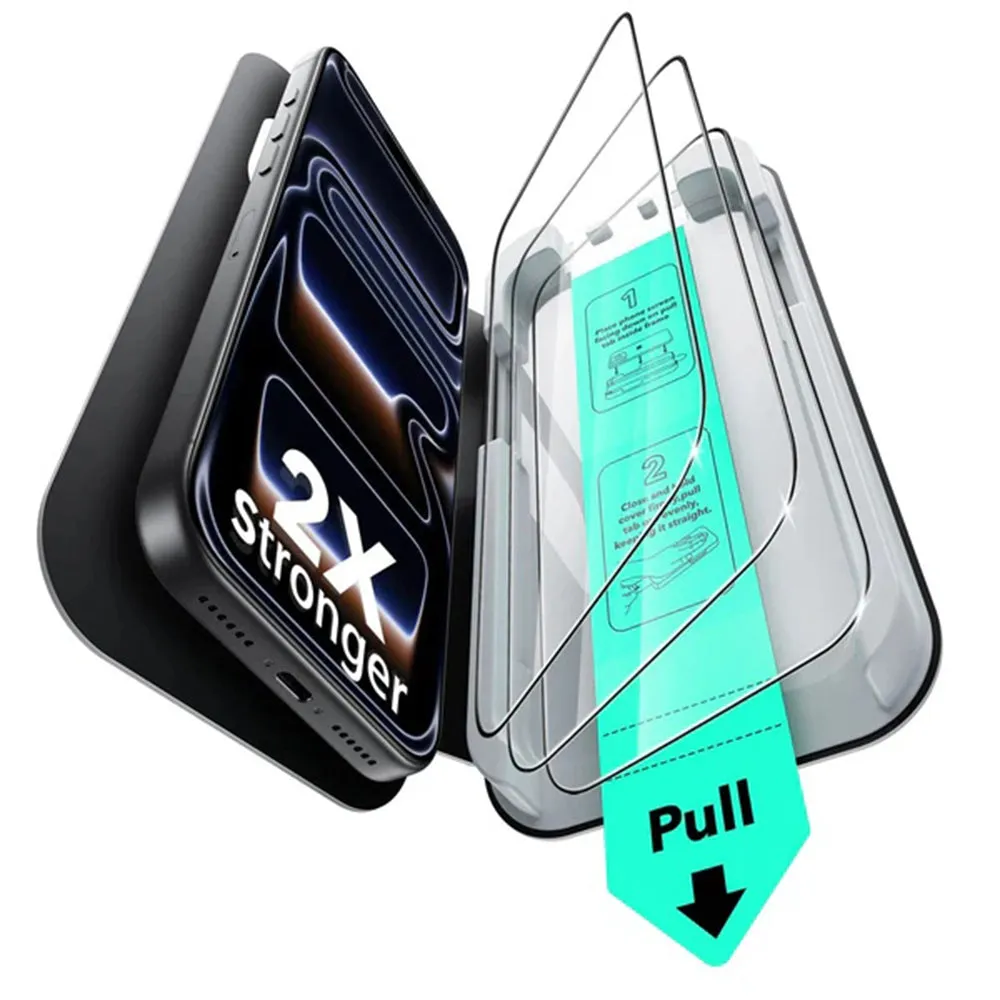Pellicola protettiva per schermo ESR UltraFit per Apple iPhone 18 Pro / 17 Pro, vetro temperato, Full Glue, set da 3 pezzi, nero - immagine 1