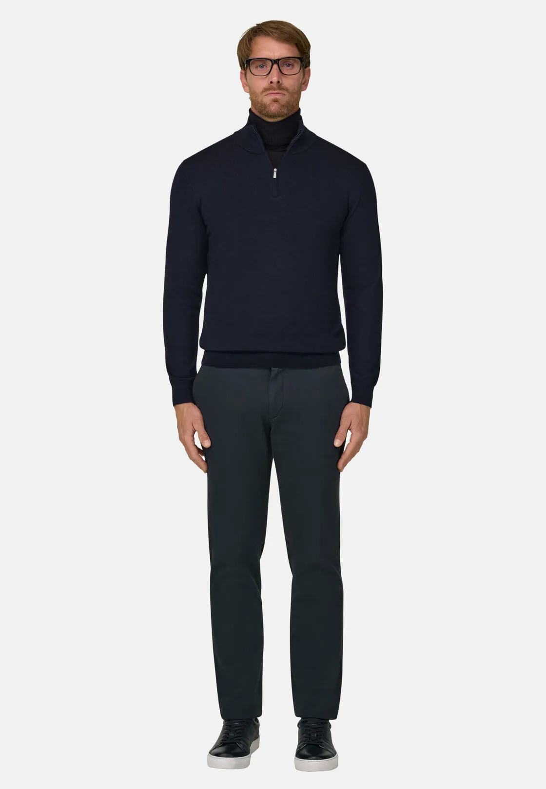 Boggi, Pantaloni In Cotone Elasticizzato, Uomo, Navy, Taglia: 33 - immagine 2