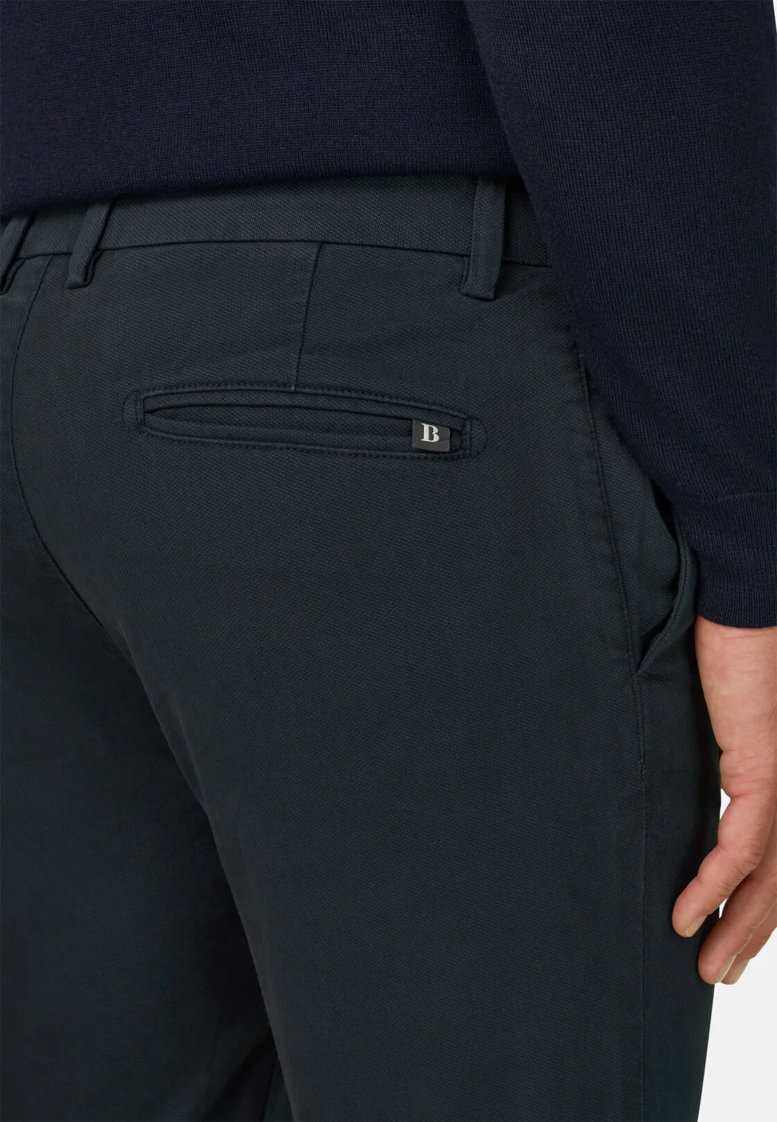 Boggi, Pantaloni In Cotone Elasticizzato, Uomo, Navy, Taglia: 36 - immagine 3