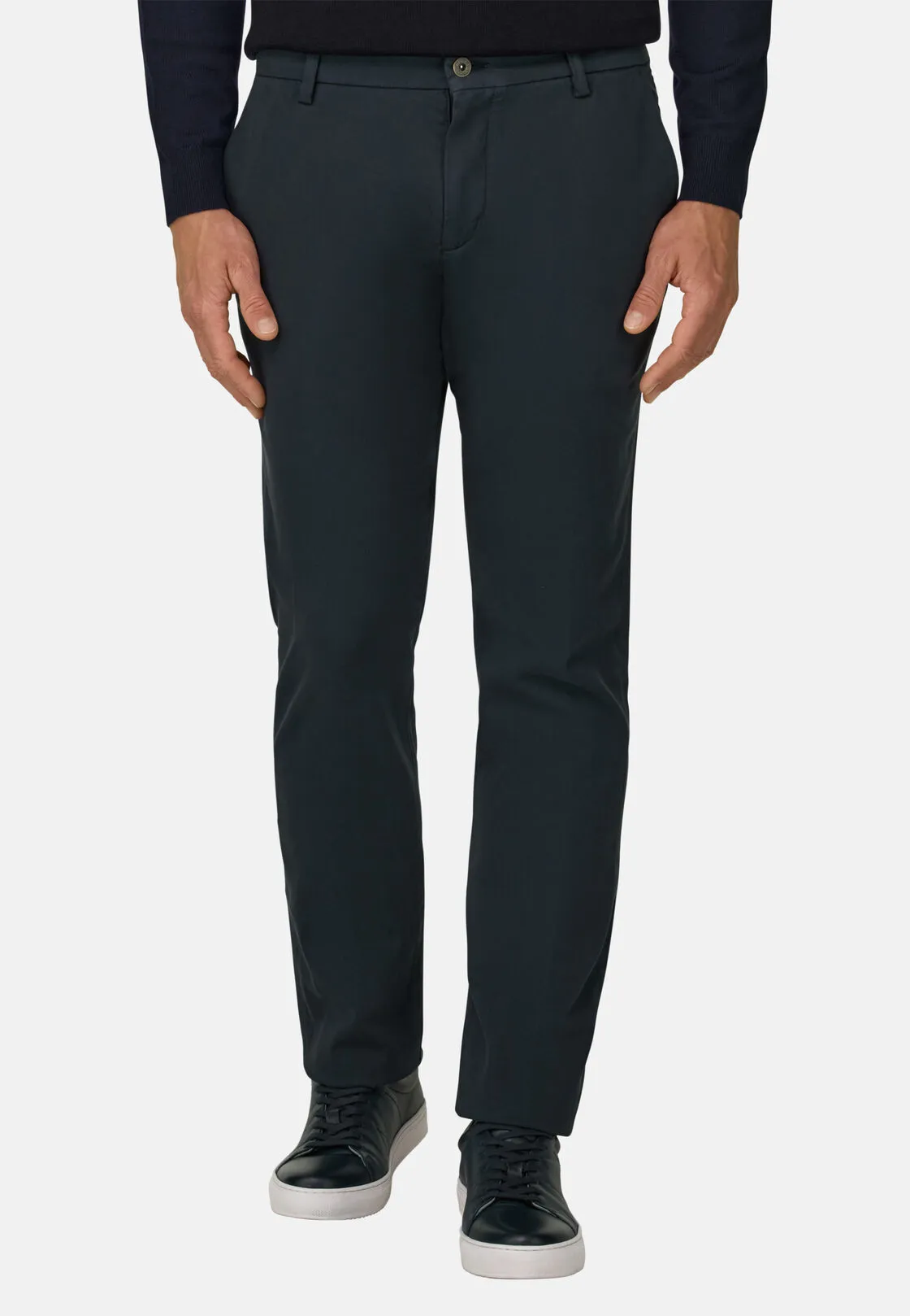 Boggi, Pantaloni In Cotone Elasticizzato, Uomo, Navy, Taglia: 38 - immagine 1