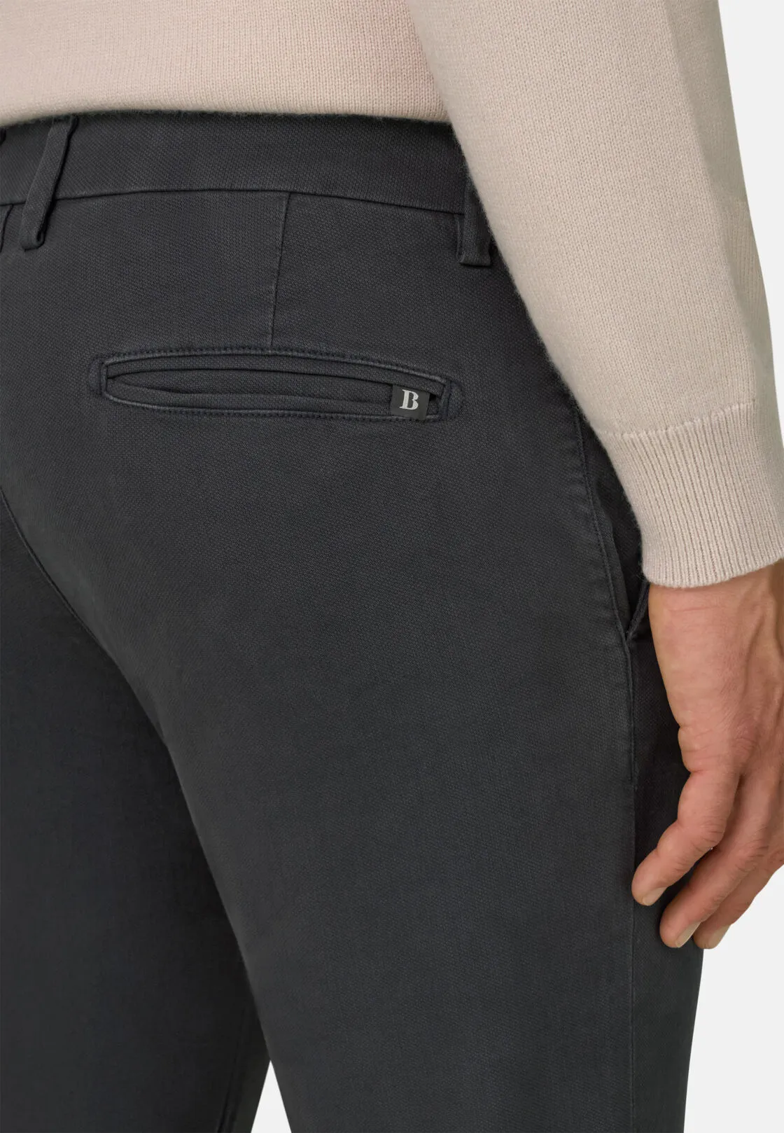Boggi, Pantaloni In Cotone Elasticizzato, Uomo, Carbone, Taglia: 36 - immagine 3
