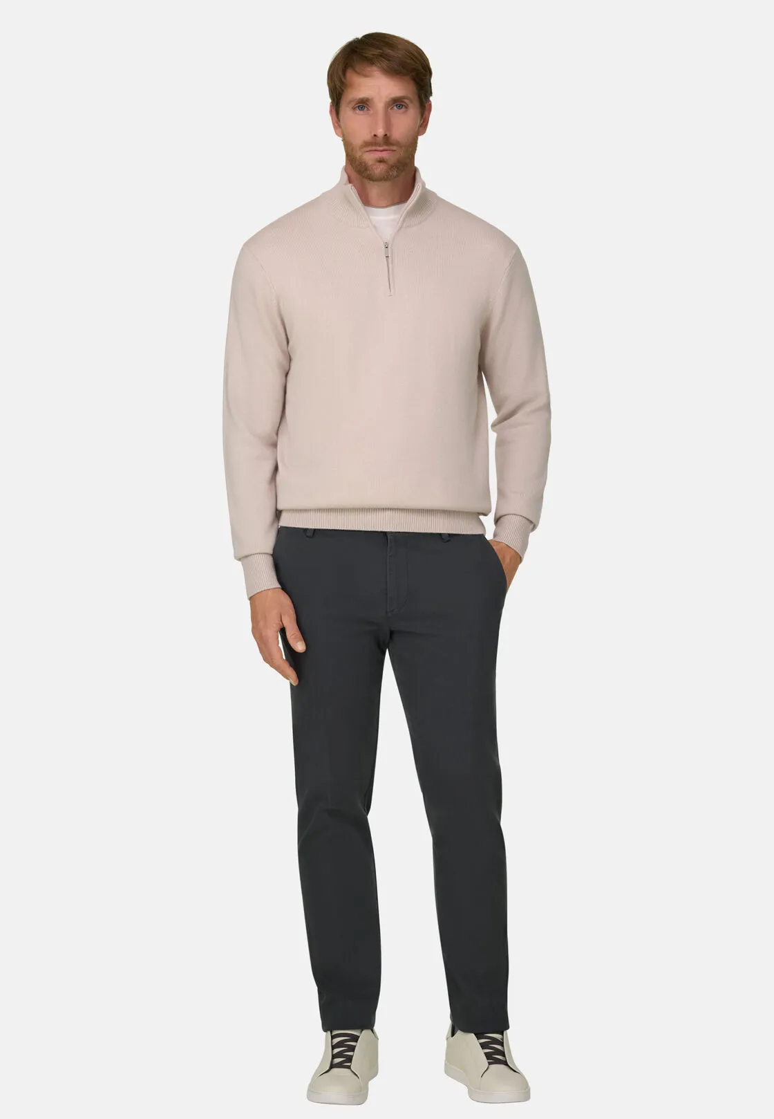 Boggi, Pantaloni In Cotone Elasticizzato, Uomo, Carbone, Taglia: 38 - immagine 2