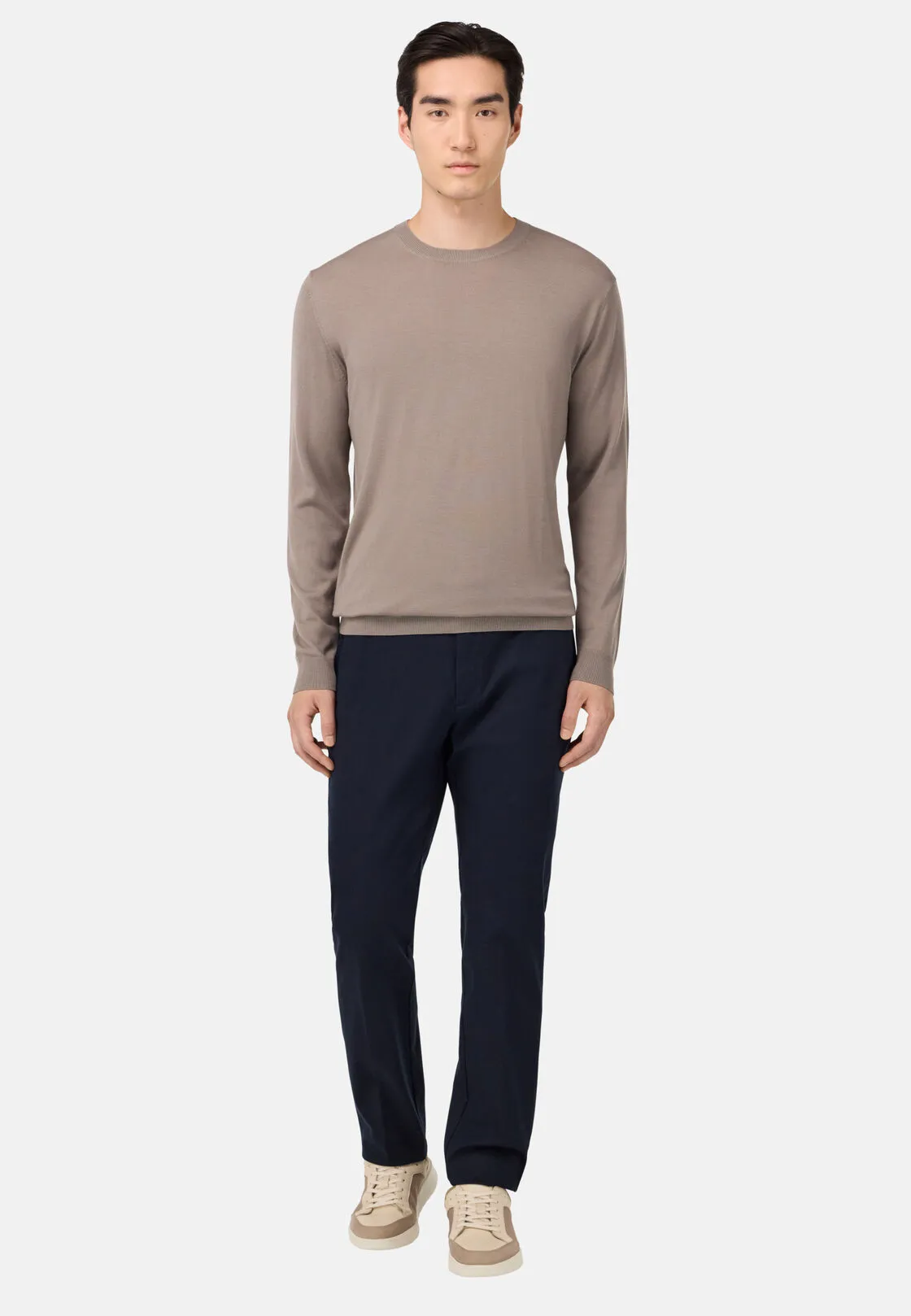 Boggi, Pantaloni In Cotone Tencel Elasticizzato, Uomo, Navy, Taglia: 34 - immagine 2