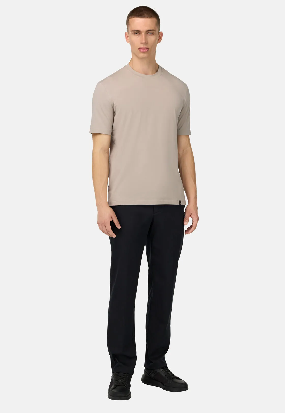 Boggi, Pantaloni In Cotone Tencel Elasticizzato, Uomo, Nero, Taglia: 32 - immagine 2