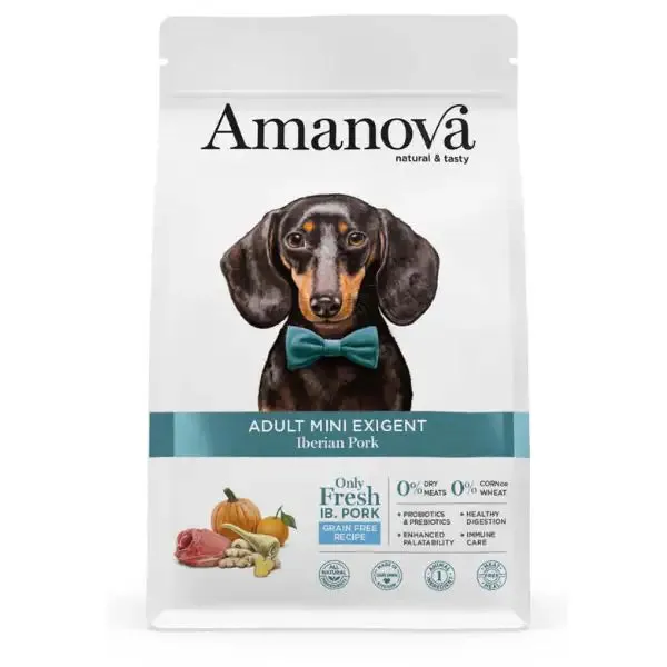 Amanova Adult Mini Exigent Maiale Fresco Grain Free 2 kg - Croccantini per cani - immagine 1