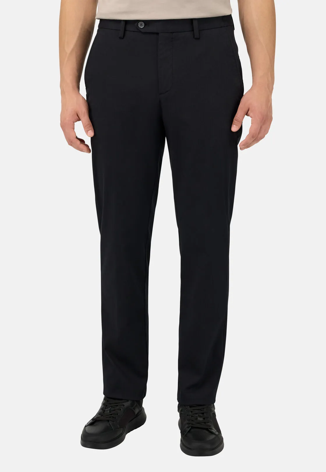 Boggi, Pantaloni In Cotone Tencel Elasticizzato, Uomo, Nero, Taglia: 33 - immagine 1