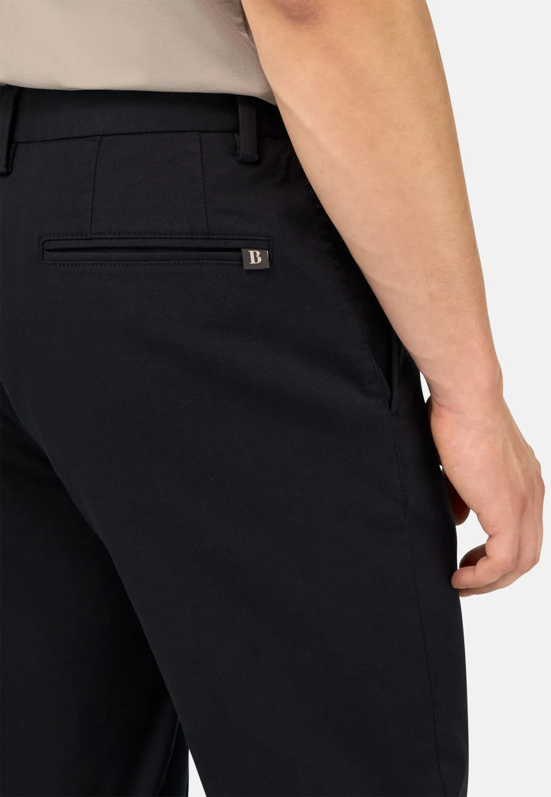 Boggi, Pantaloni In Cotone Tencel Elasticizzato, Uomo, Nero, Taglia: 33 - immagine 4