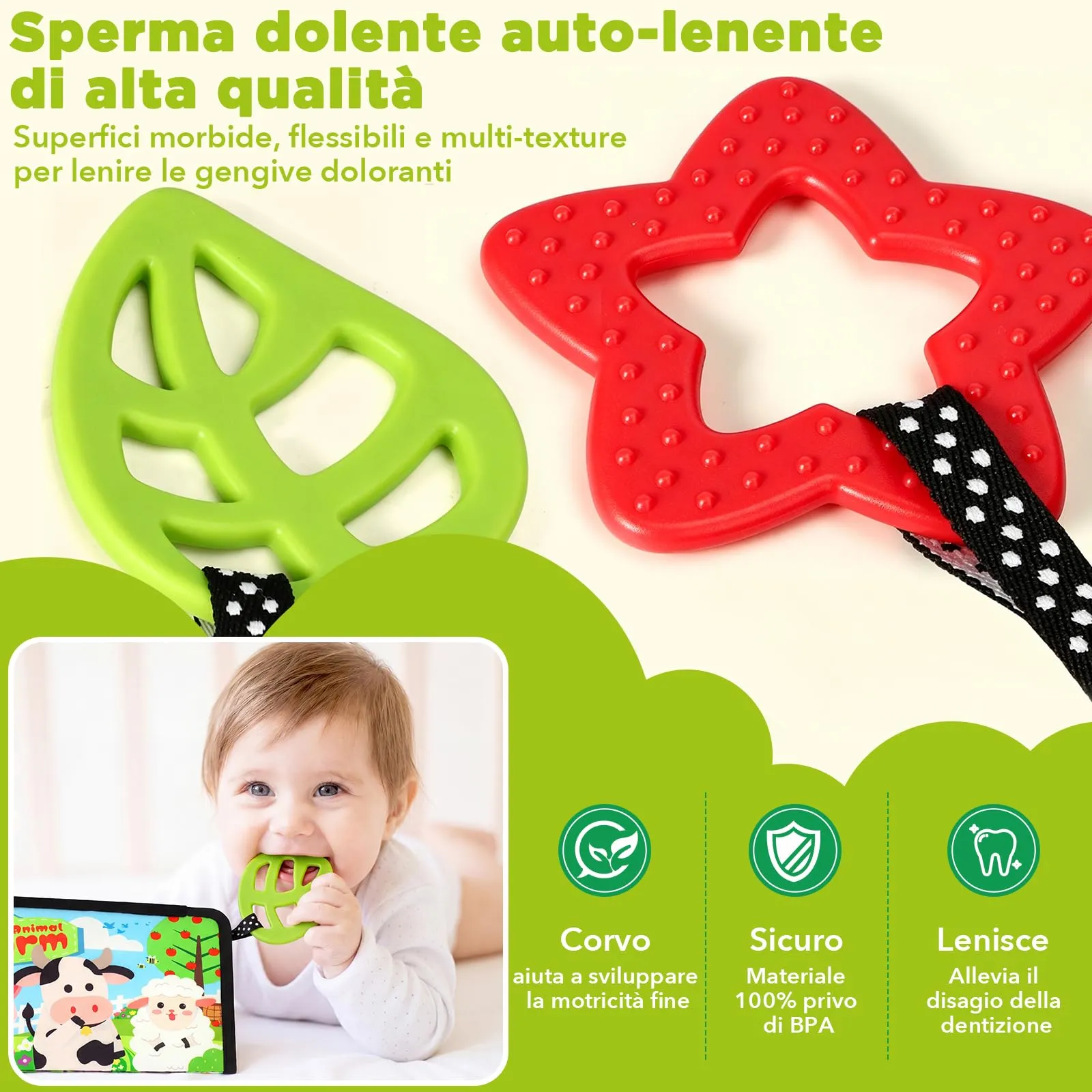 URMYWO Giochi Neonato 0-12 Mesi, Grande Libro Sensoriale Neonati Tummy Time - immagine 6