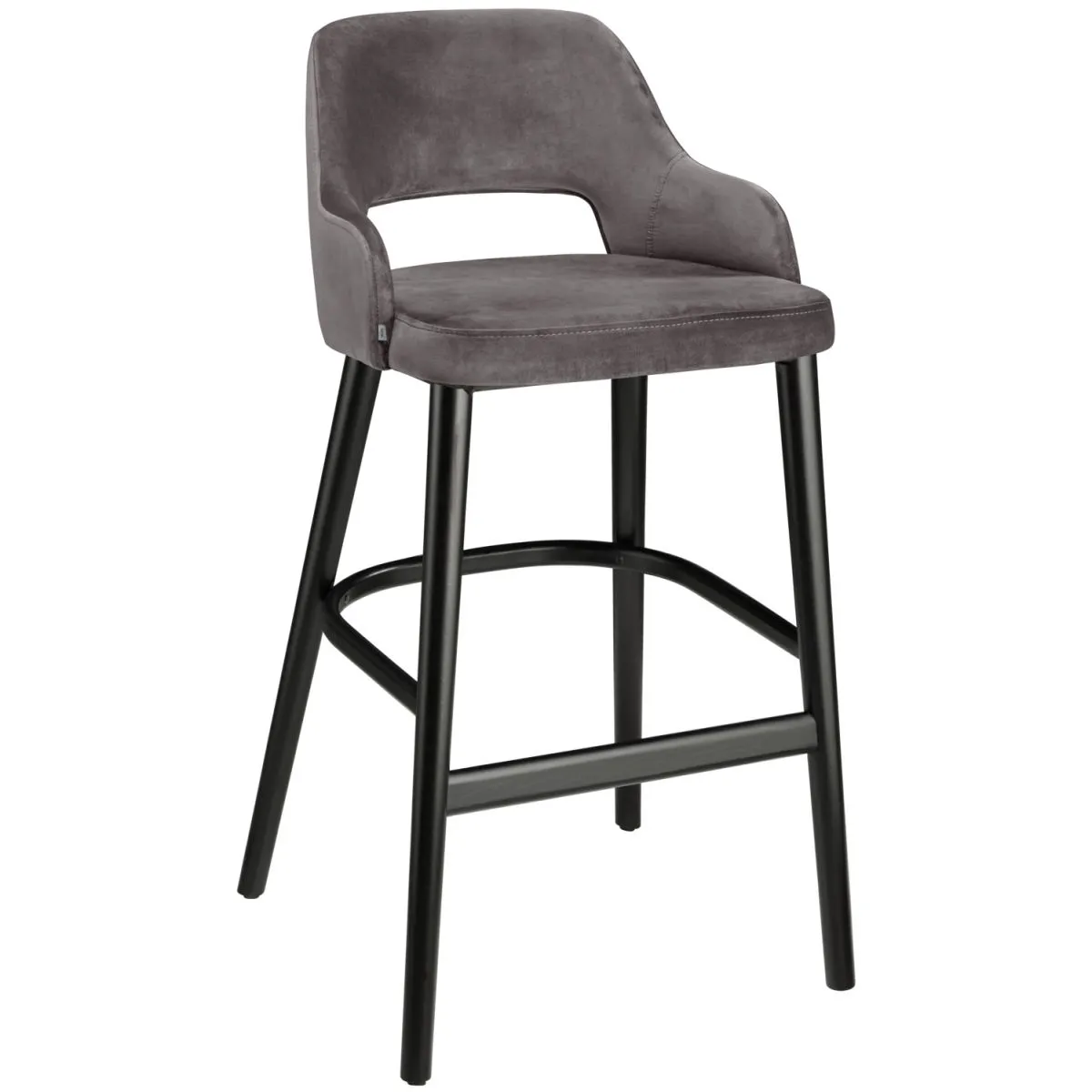 VEGA Sgabello Tonda; 53x62x103 cm (LxPxH); seduta grigio, struttura nero - immagine 1
