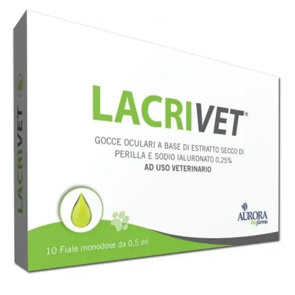 Aurora Biofarma Lacrivet Gocce Oculari per cani e gatti 0,5 ml 10 Fiale - immagine 1
