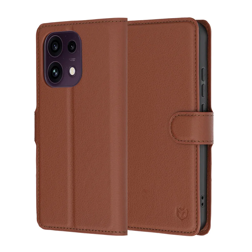 Custodia per Oppo Reno16 F / Reno16 FS, Techsuit, Leather Folio, Marrone - immagine 1