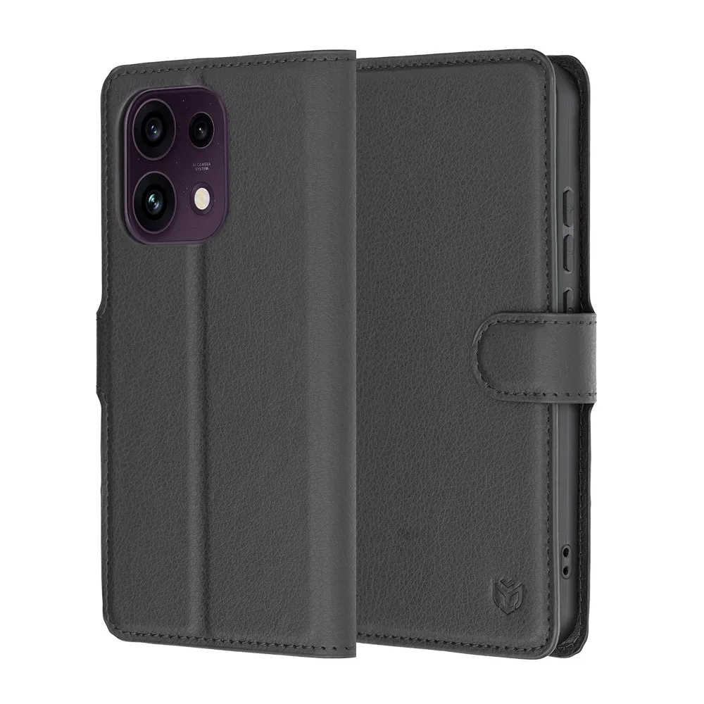 Custodia per Oppo Reno16 F / Reno16 FS, Techsuit, Leather Folio, Nera - immagine 1