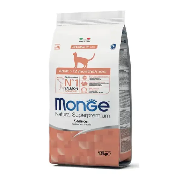 Monge Natural Superpremium Adult Monoprotein con Salmone 400 gr - Cibo monoproteico gatto - immagine 1