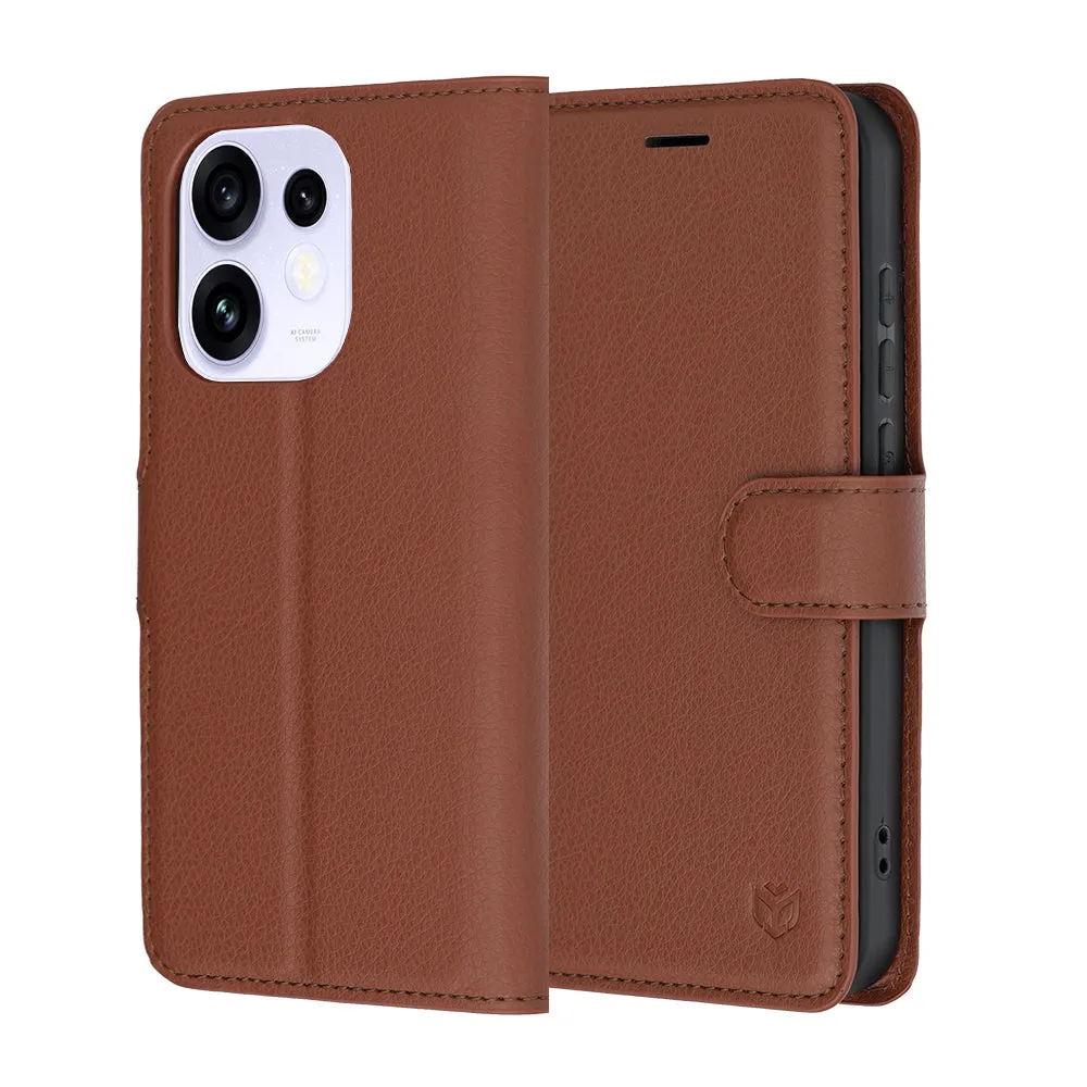 Custodia per Oppo Reno16 / Reno16 Pro, Techsuit, Leather Folio, Marrone - immagine 1
