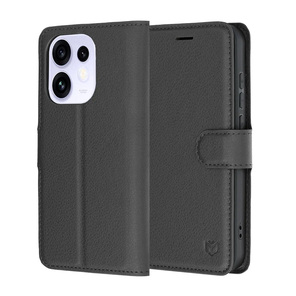 Custodia per Oppo Reno16 / Reno16 Pro, Techsuit, Leather Folio, Nera - immagine 1