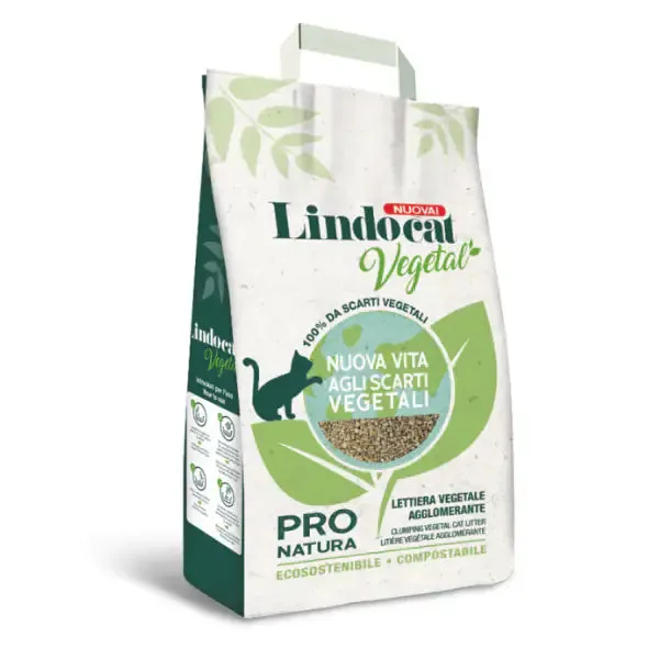 Lindocat Pro Natura lettiera vegetale agglomerante da 100% di scarti vegetali 10 lt (8,8 kg) - Lettiera vegetale - immagine 1