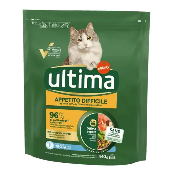 Ultima Cat Adult Appetito Difficile con trota 440 gr - Croccantini per gatti - immagine 1