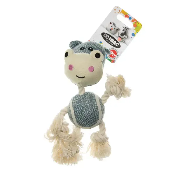 Peluche in ciniglia con sonaglio Imac Ippopotamo - Giochi per cani - immagine 1