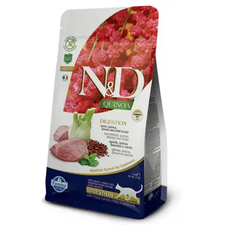 Farmina N&D Grain Free Quinoa Gatto Digestion Agnello 300 gr - Croccantini per gatti - immagine 1