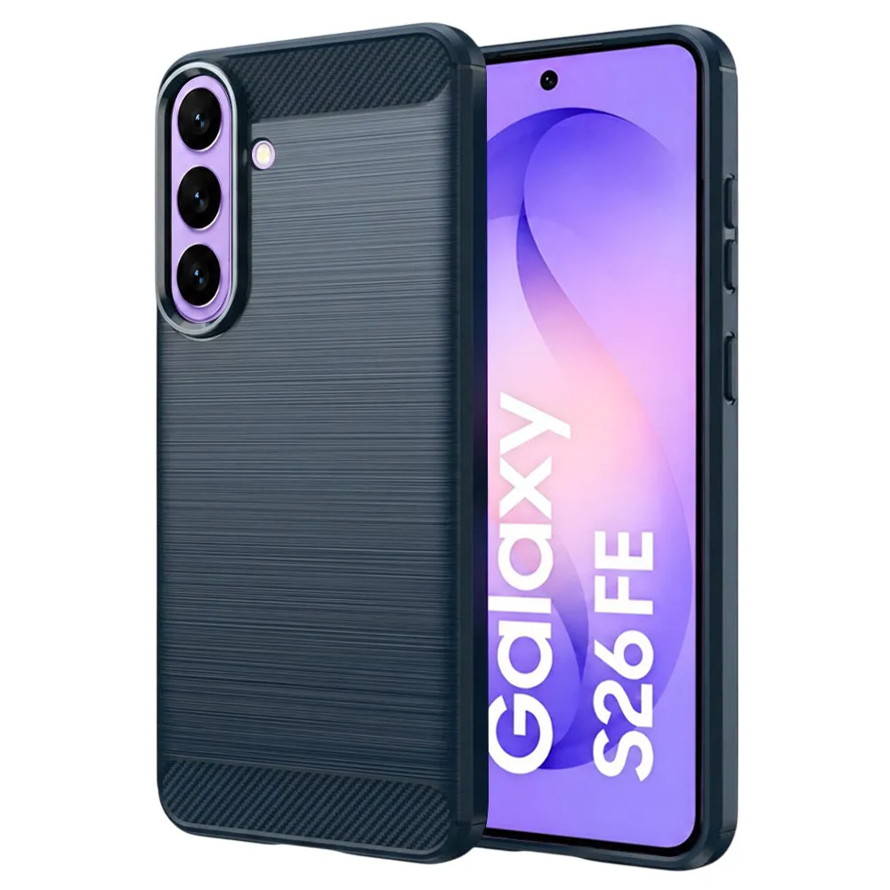 Custodia per Samsung Galaxy S26 FE S741 / S25 FE, Techsuit, Carbonio, Blu - immagine 1