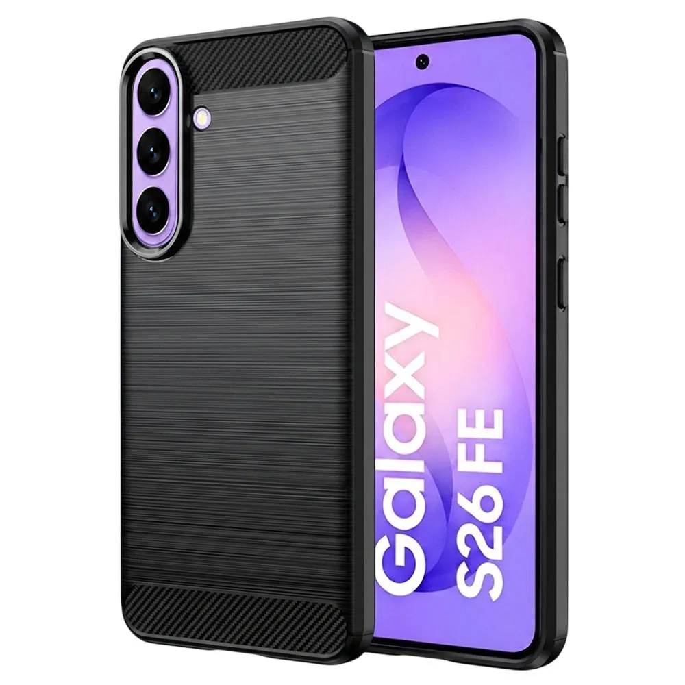 Custodia per Samsung Galaxy S26 FE S741 / S25 FE, Techsuit, Carbonio, Nera - immagine 1