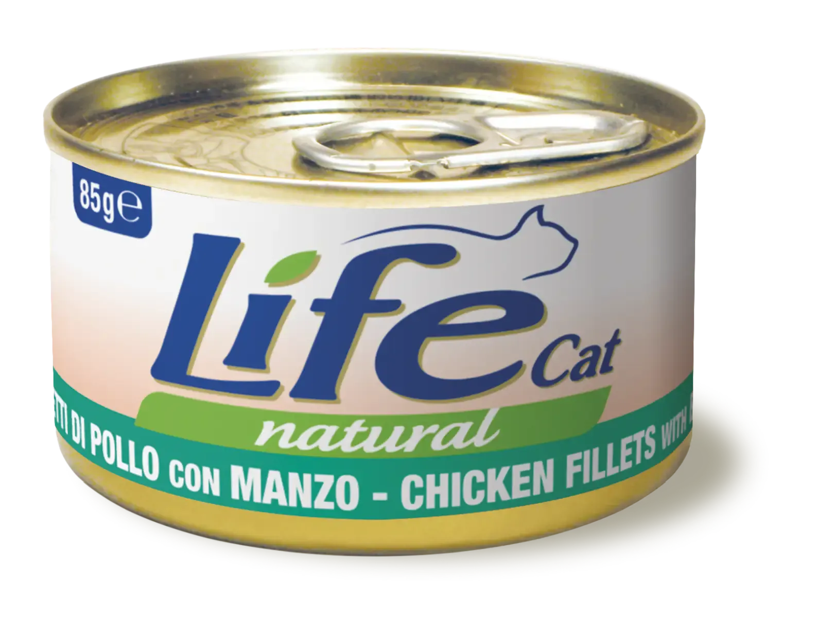 Life Cat Natural Lattine 85 gr Pollo con manzo - confezione da 24 pezzi - Cibo umido per gatti - immagine 1