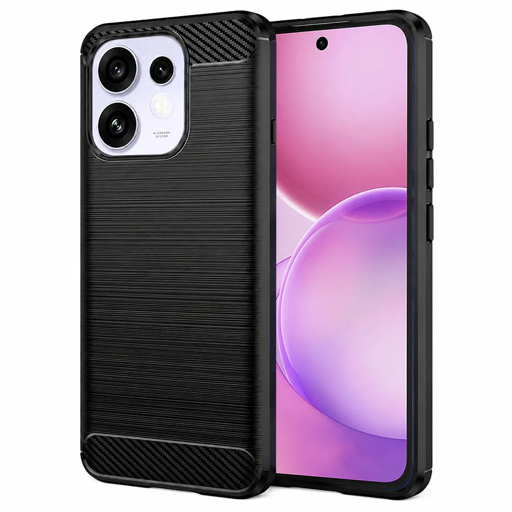 Custodia per Oppo Reno16 / Reno16 Pro, Techsuit, Carbonio, Nera - immagine 1