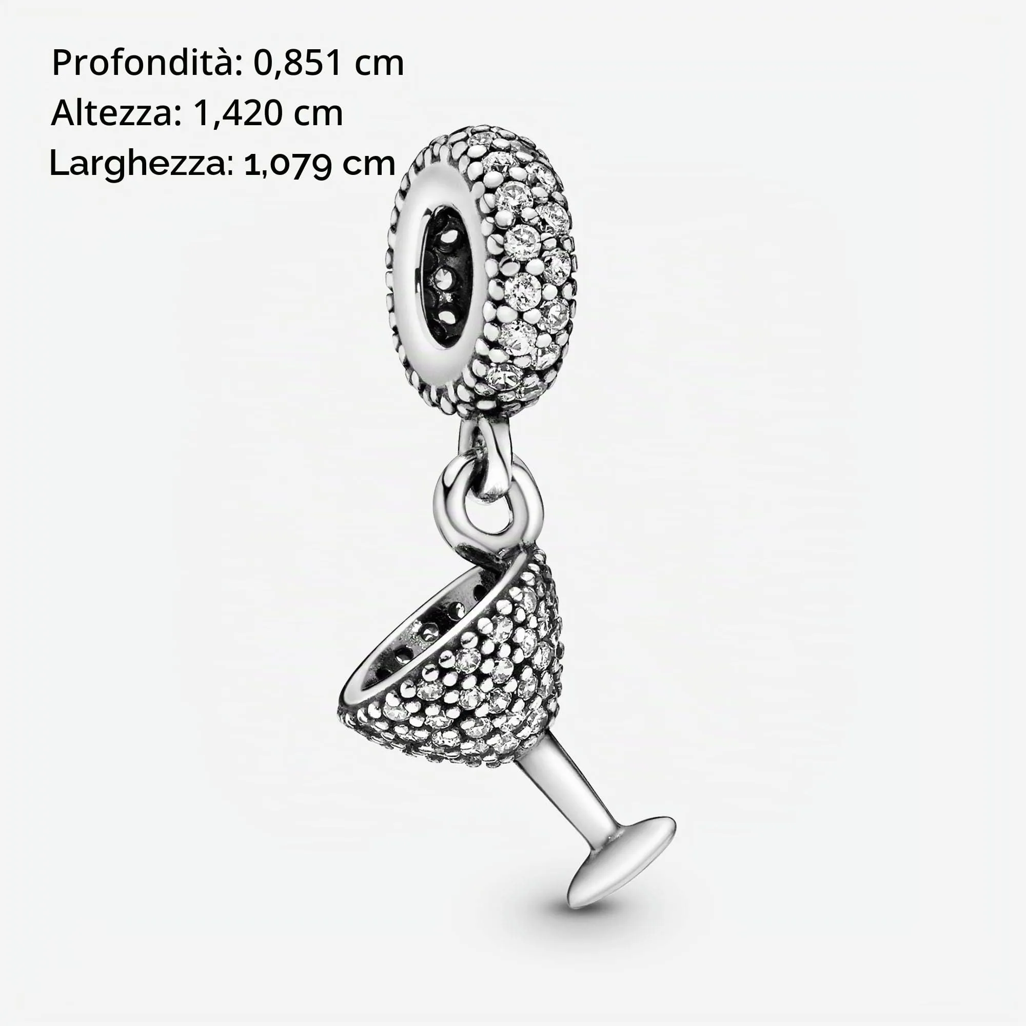 PANDORA Passions Pendente con bicchiere da cocktail in argento con zirconia cubica - immagine 5