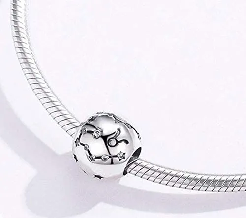 Maria Fonte Bead Charm Segno Zodiacale Toro in Argento Sterling 925, Compatibile con Le più Diffuse Marche di Braccialetti e collane. - immagine 3