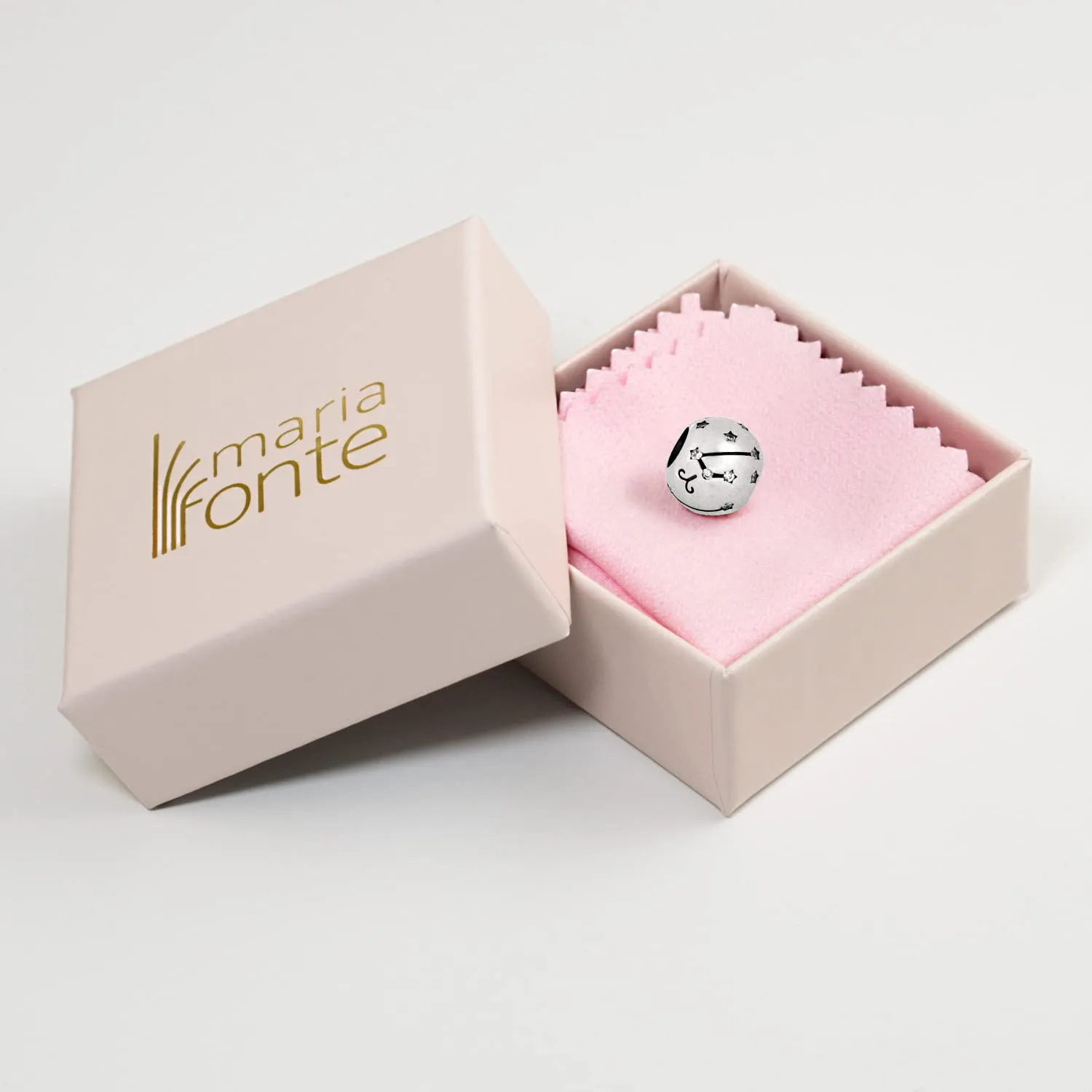 Maria Fonte Bead Charm Segno Zodiacale Ariete in Argento Sterling 925, Compatibile con Le più Diffuse Marche di Braccialetti e collane. - immagine 2