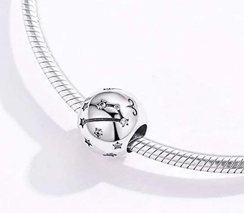Maria Fonte Bead Charm Segno Zodiacale Ariete in Argento Sterling 925, Compatibile con Le più Diffuse Marche di Braccialetti e collane. - immagine 3