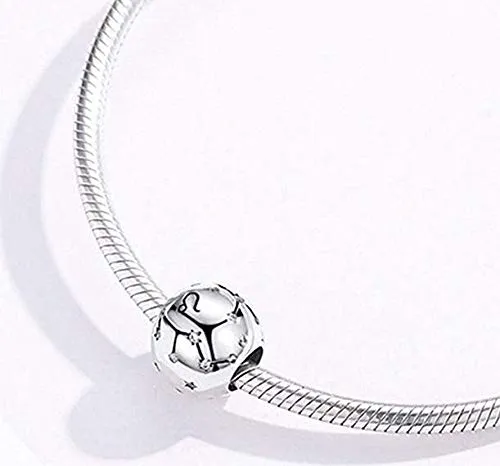 Maria Fonte Bead Charm Segno Zodiacale Leone in Argento Sterling 925, Compatibile con Le più Diffuse Marche di Braccialetti e collane. - immagine 2
