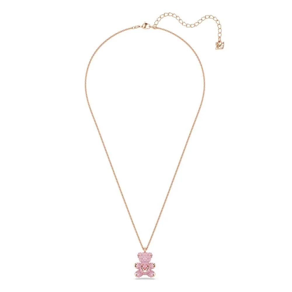 Swarovski Pendente Teddy, Orso, Rosa, Placcato color oro rosa - immagine 2