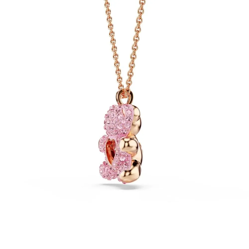 Swarovski Pendente Teddy, Orso, Rosa, Placcato color oro rosa - immagine 4