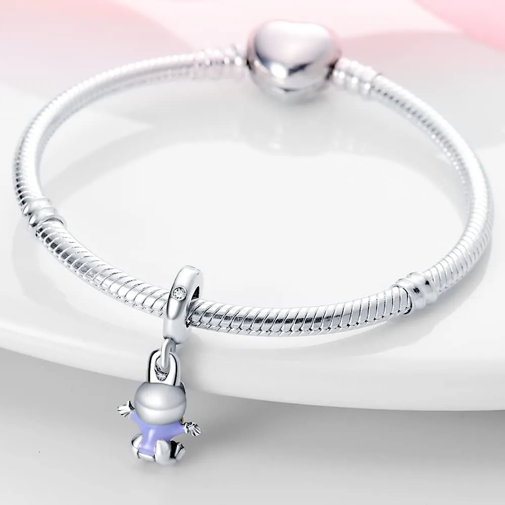 HappyStar charm argento 925,bead charm da donna, ciondolo combinato, I migliori regali per Sorelle e coppie, (perline distanziatrici incluse) - immagine 6