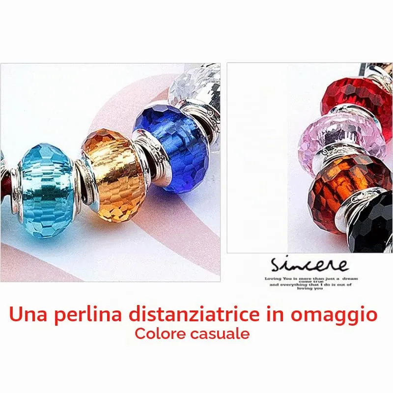 HappyStar charm argento 925,bead charm da donna, ciondolo combinato, I migliori regali per Sorelle e coppie, (perline distanziatrici incluse) - immagine 8