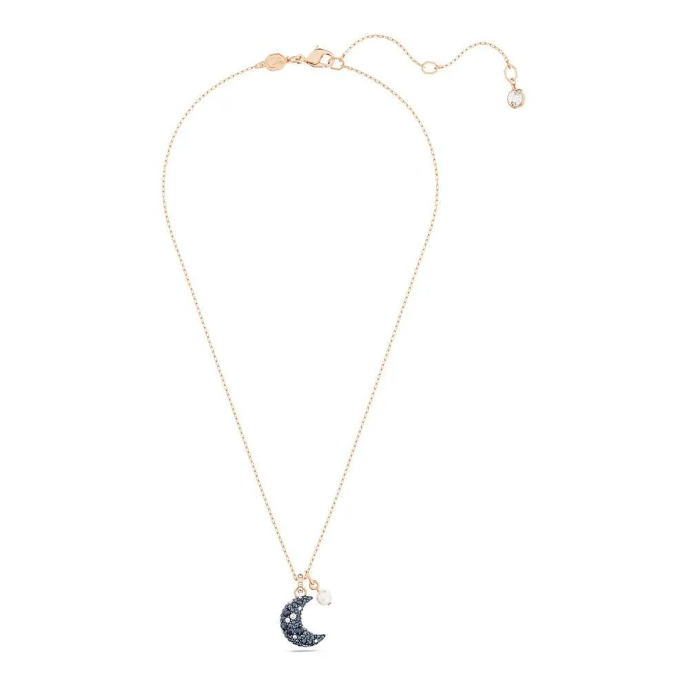 Swarovski Pendente Luna, Crystal Pearl, Luna, Multicolore, Placcato color oro rosa - immagine 3